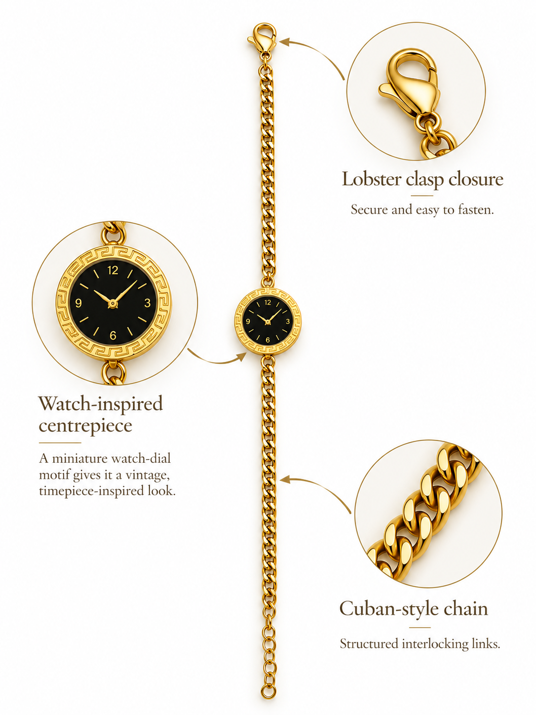 Vintage Dial Chain Braclet