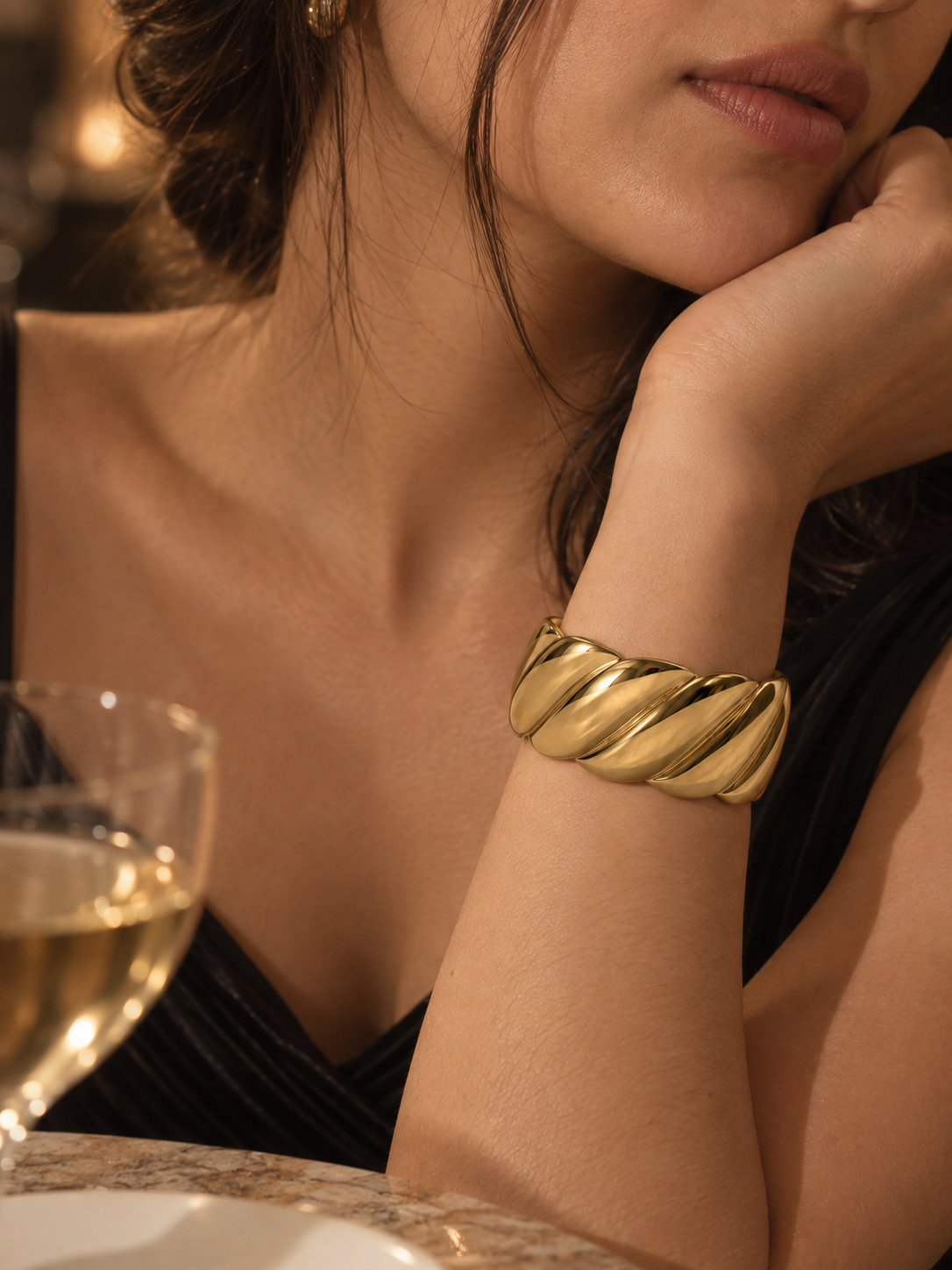 Wave Gold Cuff