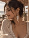 Evil Eye Pearl Fish Earrings