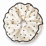 White Polka Dot Scrunchie